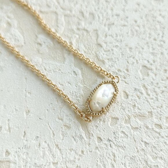 Kendra Scott Elaina Ivory Pearl Gold Adjustable Chain Bracelet - Picture 2 of 3